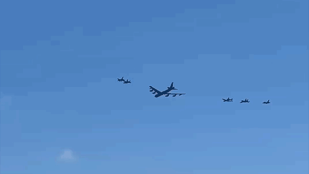 EXCLUSIVE: Air Force debuts historic 8-ship bomber-fighter formation over Miami Beach