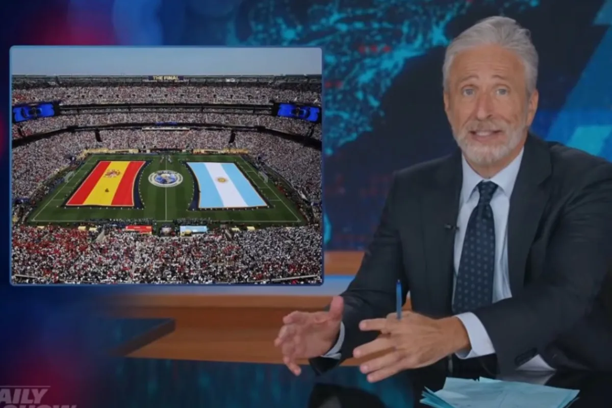 Jon Stewart Says the World Cup Final Was the ‘Reverse Super Bowl’: ‘The Players Spoke Spanish and the Halftime Show Was in English’